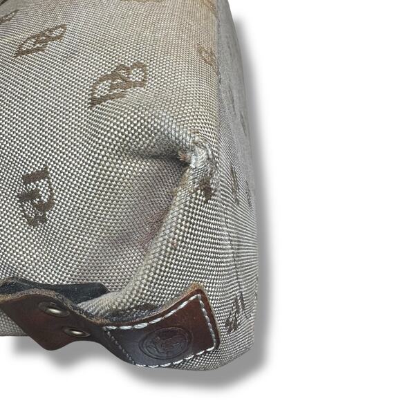 Dooney & Bourke Large Tassel Canvas Tote Bag Beige Brown Y2K — Read Description - Picture 10 of 15